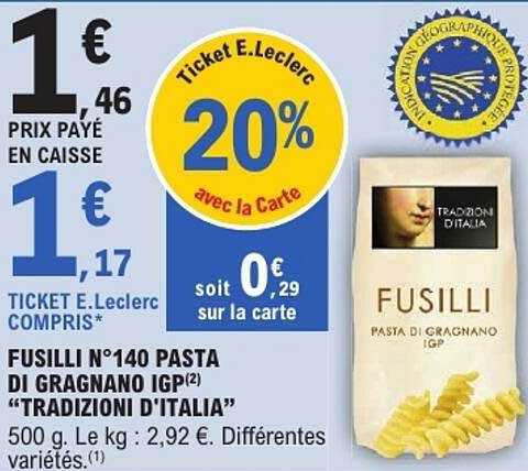 TICKET E.Leclerc 20% avec la Carte
