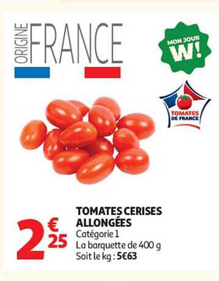 TOMATES CERISES ALLONGÉES