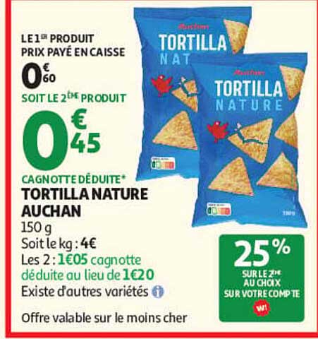 TORTILLA NATURE AUCHAN