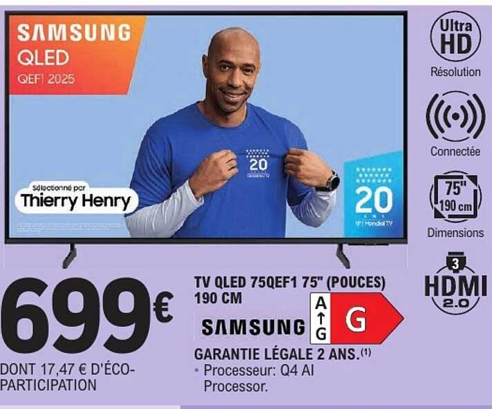 TV QLED 75QEF1 75'' (POUCES) 190 CM SAMSUNG