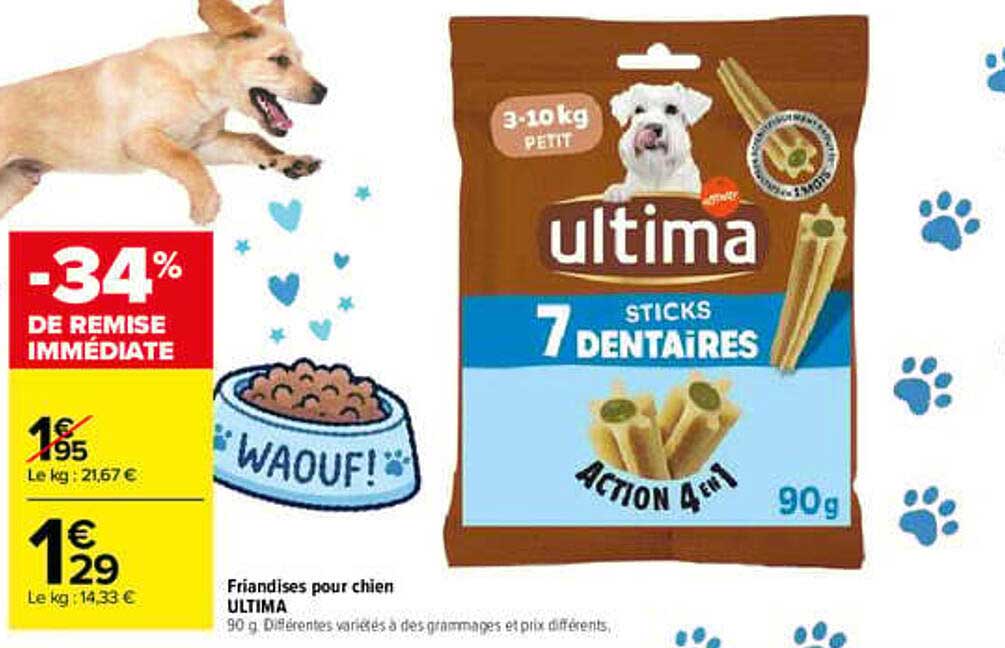 ULTIMA Friandises pour chien 7 sticks dentaires