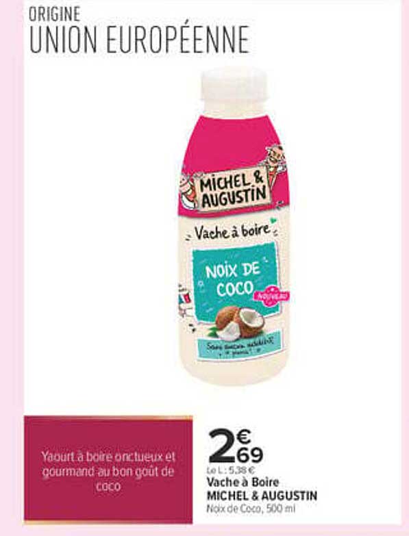 Vache à Boire MICHEL & AUGUSTIN Noix de Coco, 500 ml