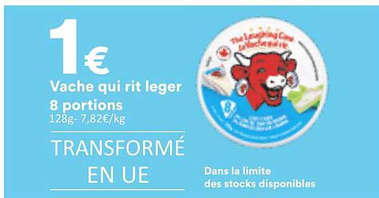 Vache qui rit leger 8 portions 128g - 7,82€/kg TRANSFORMÉ EN UE