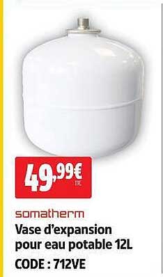 Vase d'expansion pour eau potable 12L
