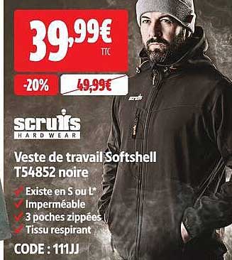 Veste de travail Softshell T54852 noire