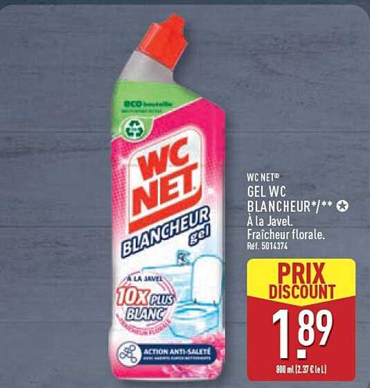 WC NET® GEL WC BLANCHEUR*/** À la Javel. Fraîcheur florale. Ref. 5014374