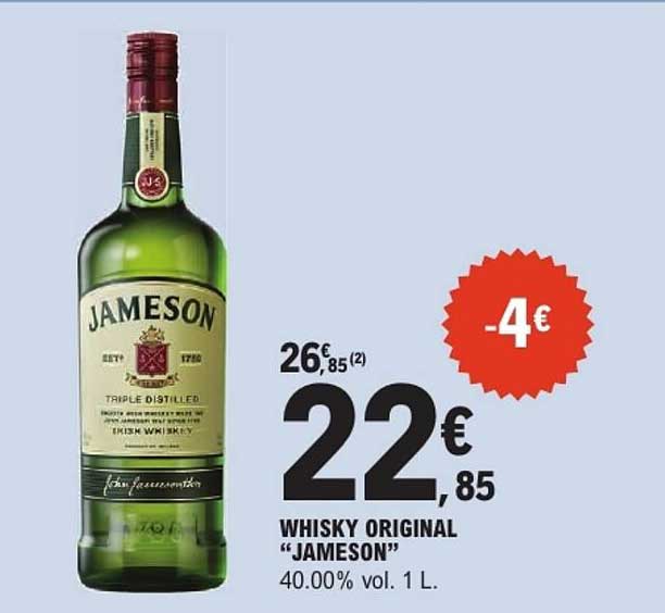 WHISKY ORIGINAL "JAMESON" 40.00% vol. 1 L.