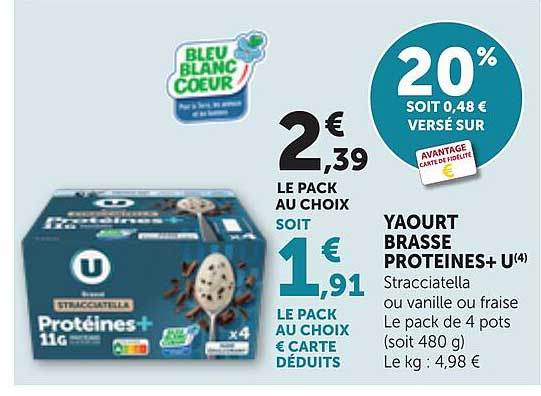 YAOURT BRASSE PROTEINES+ U