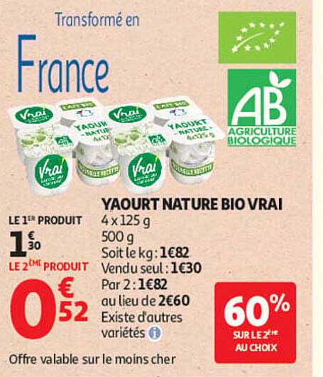 YAOURT NATURE BIO VRAI