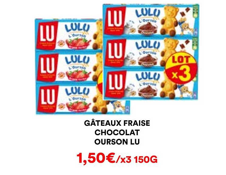 GÂTEAUX FRAISE CHOCOLAT OURSON LU