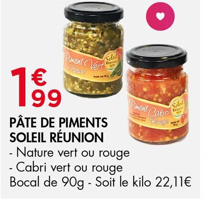 PÂTE DE PIMENTS SOLEIL RÉUNION