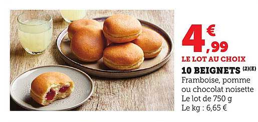 10 BEIGNETS (2É) - Framboise, pomme ou chocolat noisette