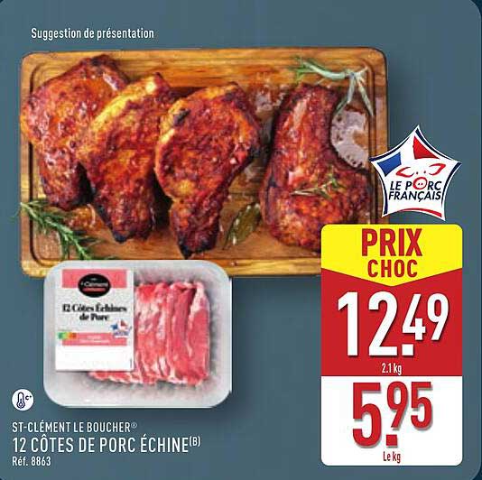 12 CÔTES DE PORC ÉCHINE