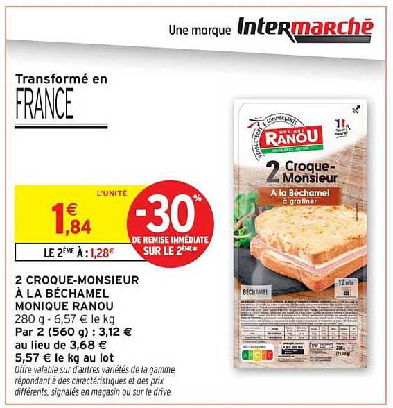 2 Croque-Monsieur à la Béchamel Monique Ranou