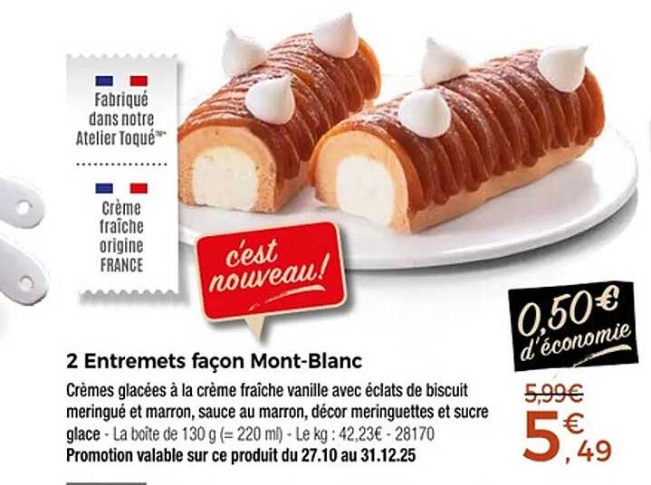 2 Entremets façon Mont-Blanc