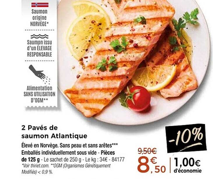 2 Pavés de saumon Atlantique