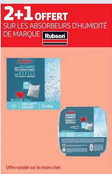 2+1 OFFERT SUR LES ABSORBEURS D'HUMIDITÉ DE MARQUE Rubson