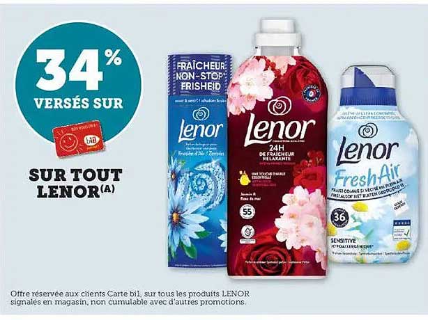 34% VERSÉS SUR SUR TOUT LENOR(A)