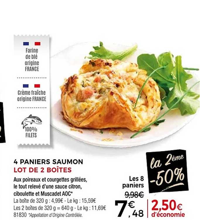 4 PANIERS SAUMON LOT DE 2 BOÎTES