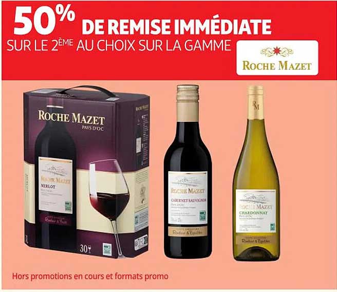 50% DE REMISE IMMÉDIATE SUR LE 2ÈME AU CHOIX SUR LA GAMME ROCHE MAZET