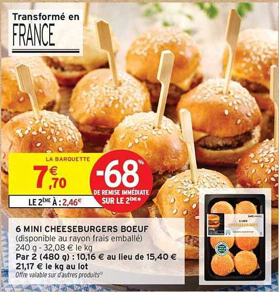6 MINI CHEESEBURGERS BOEUF