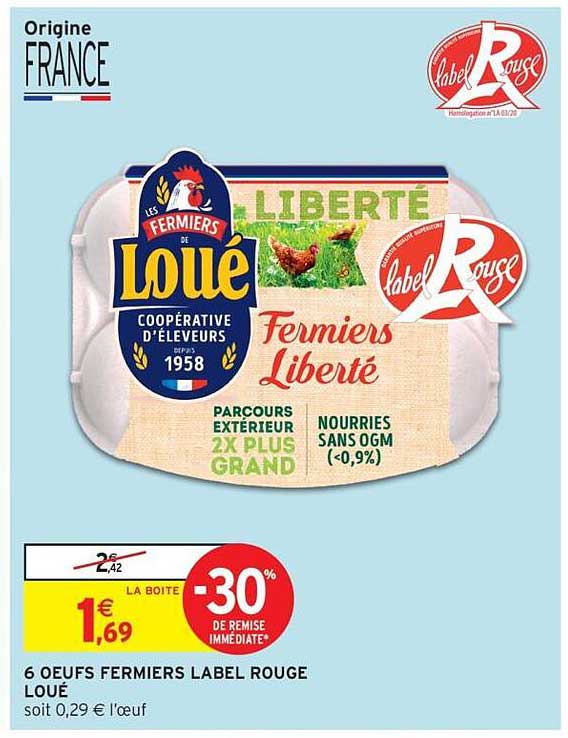 6 Oeufs Fermiers Label Rouge Loué