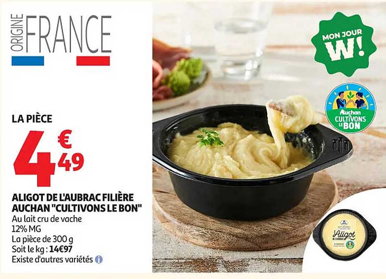 ALIGOT DE L'AUBRAC FILIÈRE AUCHAN "CULTIVONS LE BON"