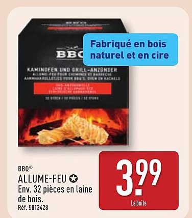 ALLUME-FEU BBQ° - Env. 32 pièces en laine de bois.