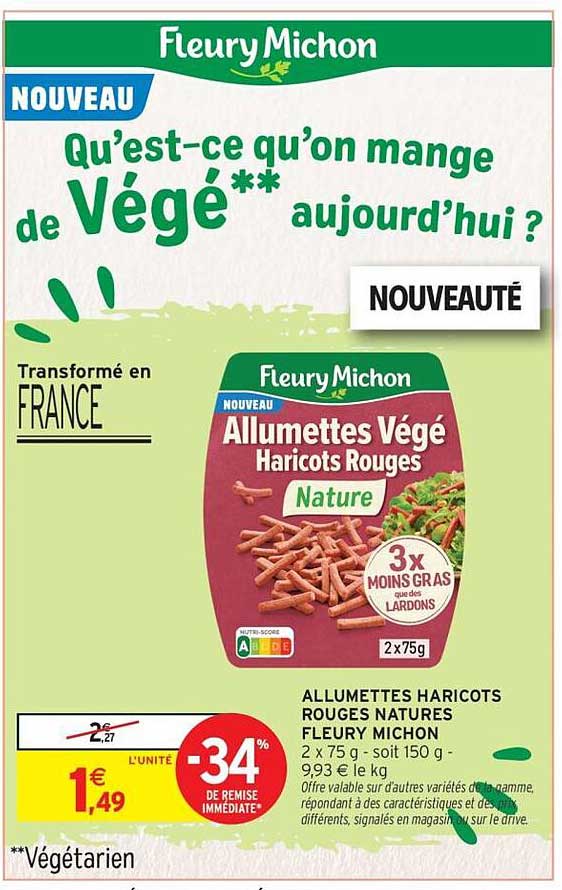 ALLUMETTES HARICOTS ROUGES NATURES FLEURY MICHON