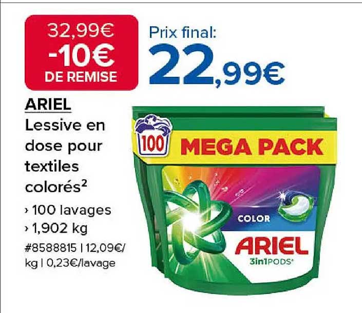 ARIEL Lessive en dose pour textiles colorés