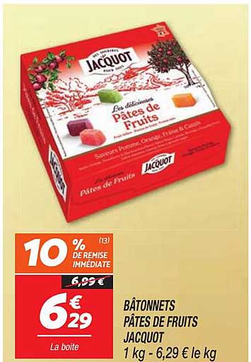 BÂTONNETS PÂTES DE FRUITS JACQUOT