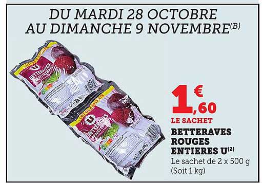 BETTERAVES ROUGES ENTIÈRES U