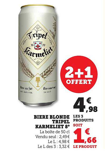 BIERE BLONDE TRIPEL KARMELIET 8°