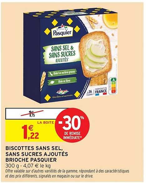 BISCUITES SANS SEL, SANS SUCRES AJOUTÉS