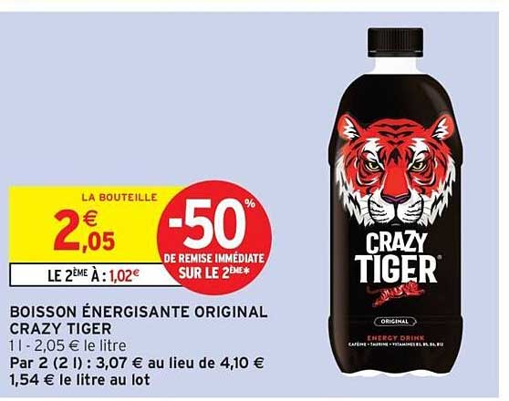BOISSON ÉNERGISANTE ORIGINAL CRAZY TIGER