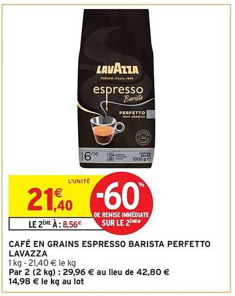 CAFÉ EN GRINS ESPRESSO BARISTA PERFETTO LAVAZZA