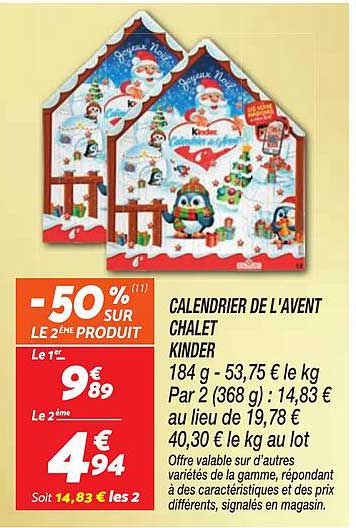 CALENDRIER DE L'AVENT CHALET KINDER
