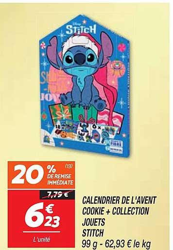 CALENDRIER DE L'AVENT COOKIE + COLLECTION JOUETS STITCH