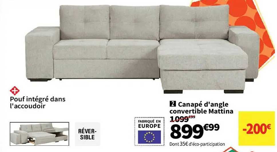 Canapé d'angle convertible Mattina