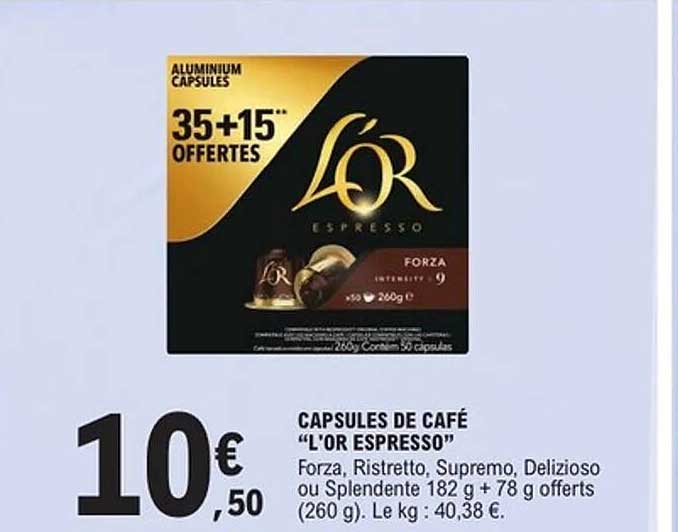 CAPSULES DE CAFÉ “L’OR ESPRESSO”