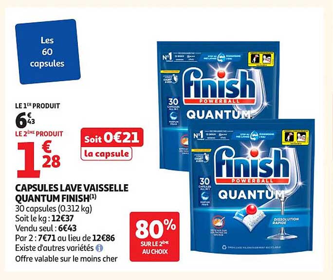 CAPSULES LAVE VAISSELLE QUANTUM FINISH