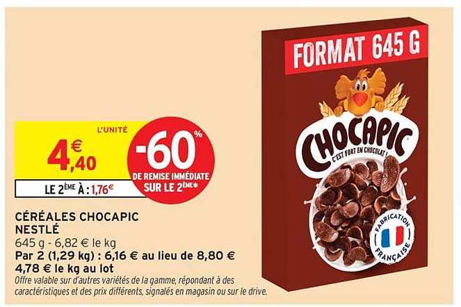CÉRÉALES CHOCAPIC NESTLÉ