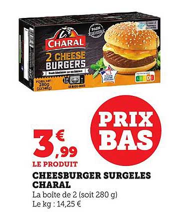 CHEESEBURGER SURGELES CHARAL
