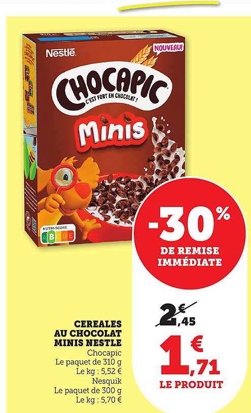 Chocapic Minis -30% de remise immédiate