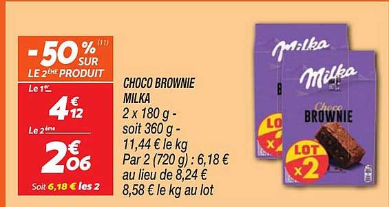 CHOCOLAT BROWNIE MILKA