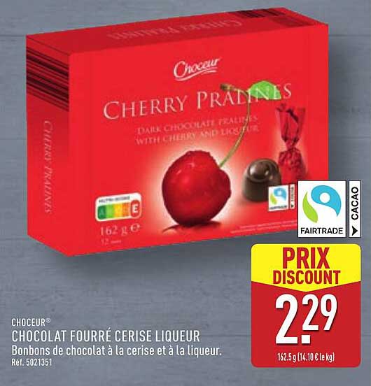 CHOCOLAT FOURRÉ CERISE LIQUEUR