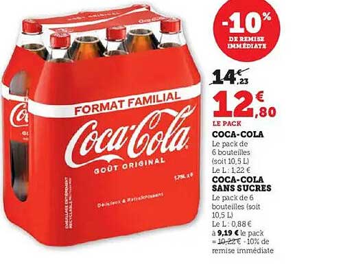 Coca-Cola Pack de 6 bouteilles -10% de remise immédiate