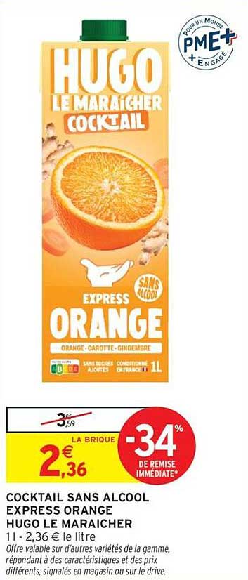 COCKTAIL SANS ALCOOL EXPRESS ORANGE HUGO LE MARAÎCHER