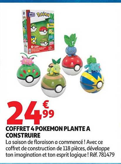 COFFRET 4 POKEMON PLANTE A CONSTRUIRE