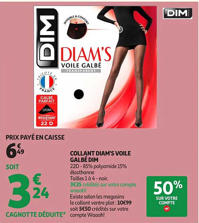 COLLANT DIAM'S VOILE GALBÉ DIM